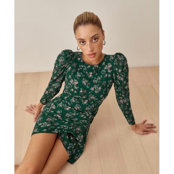 🌿|NWT| Reformation Juni Floral Long Sleeve Dress - Picture 15 of 16